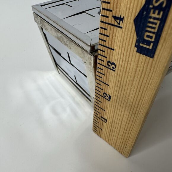 Vintage MCM Box Purse Basket Weave Silver Tone Chrome Metal Handle 50s Handbag - Picture 12 of 16